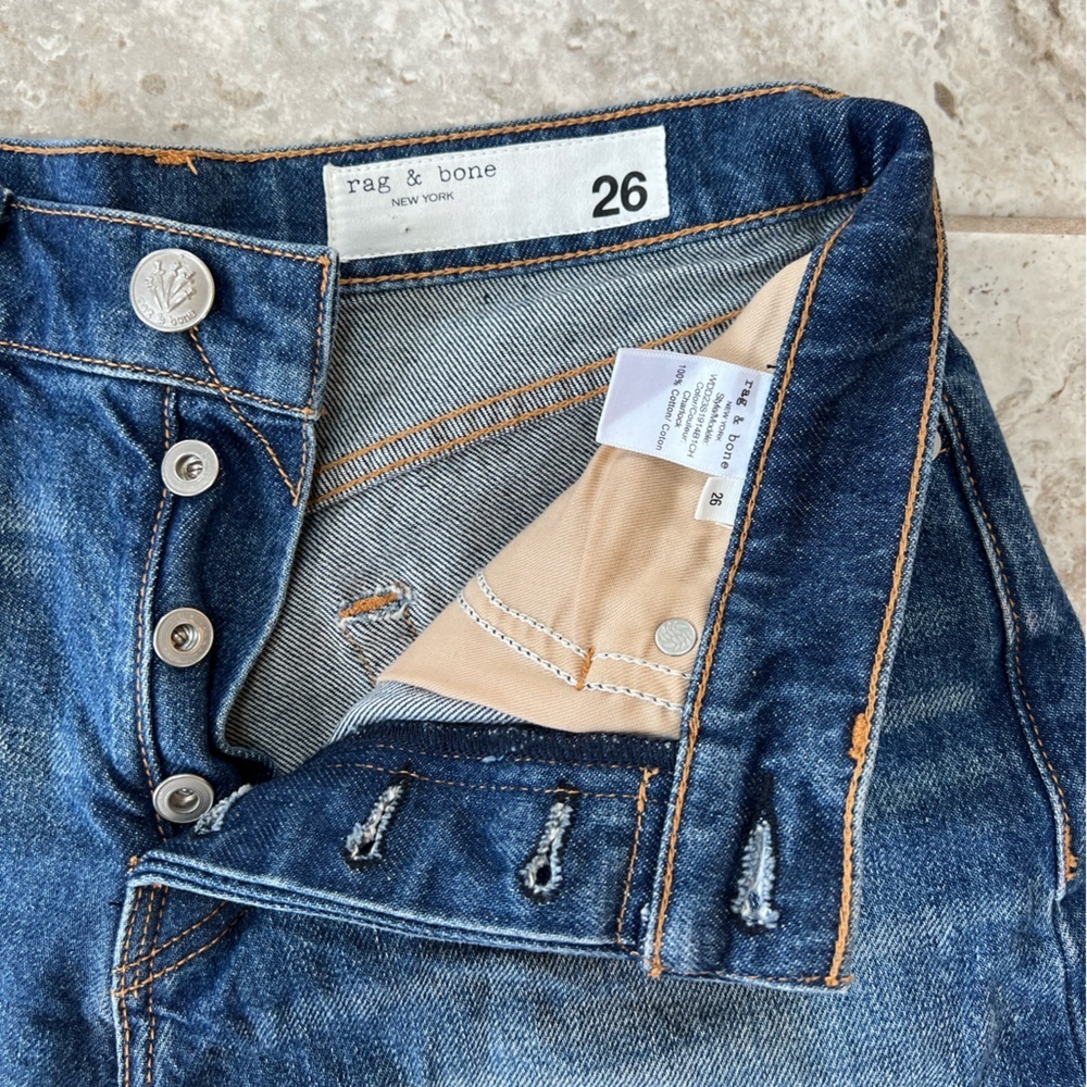 Rag & Bone Maya High-Rise Shorty Short in Charlock Blue, size 26 - Picture 9 of 11